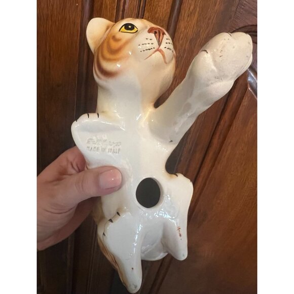 Orange Tabby Cat Ceramic Decorative Figurine Made In Italy - Picture 6 of 9